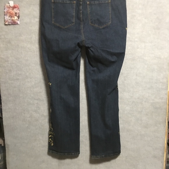 JEANS EMB SCROLLING BEADS DENIM WHIMSEYGOTH DARK FAIRY 24/7 WAIST 42” - Picture 4 of 10